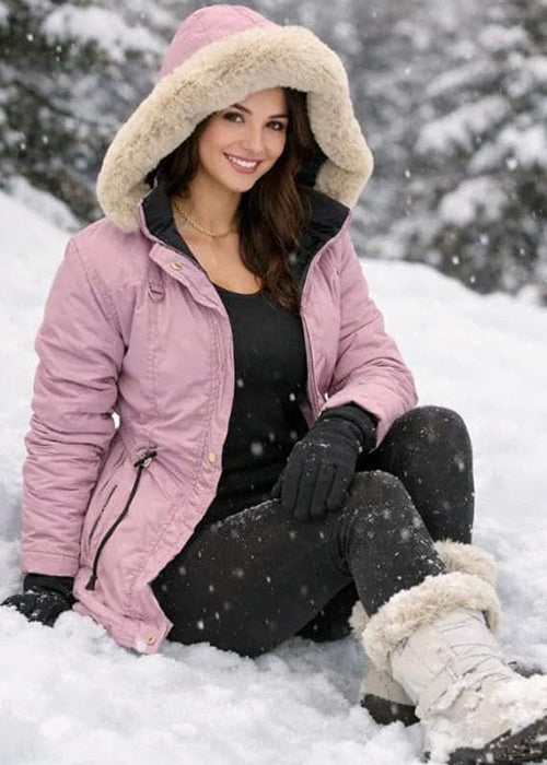 Chaqueta de Dama Térmica con Capucha Forrada doblre faz