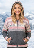 Chaqueta térmica Unisex Con bordado Diseño Andino Capucha y cremallera